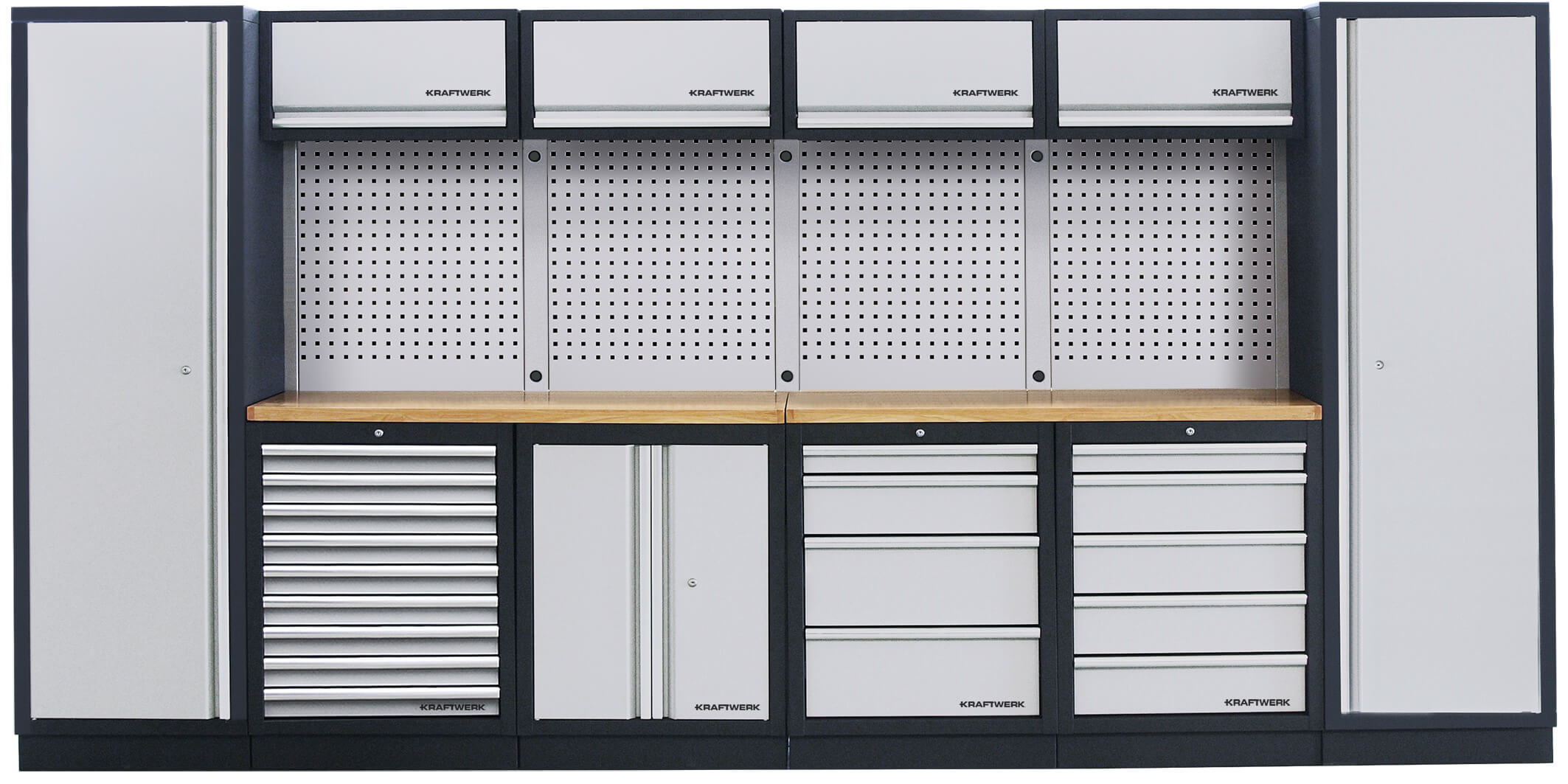 6-Element-Schrankw. mit Lochwand, Buche