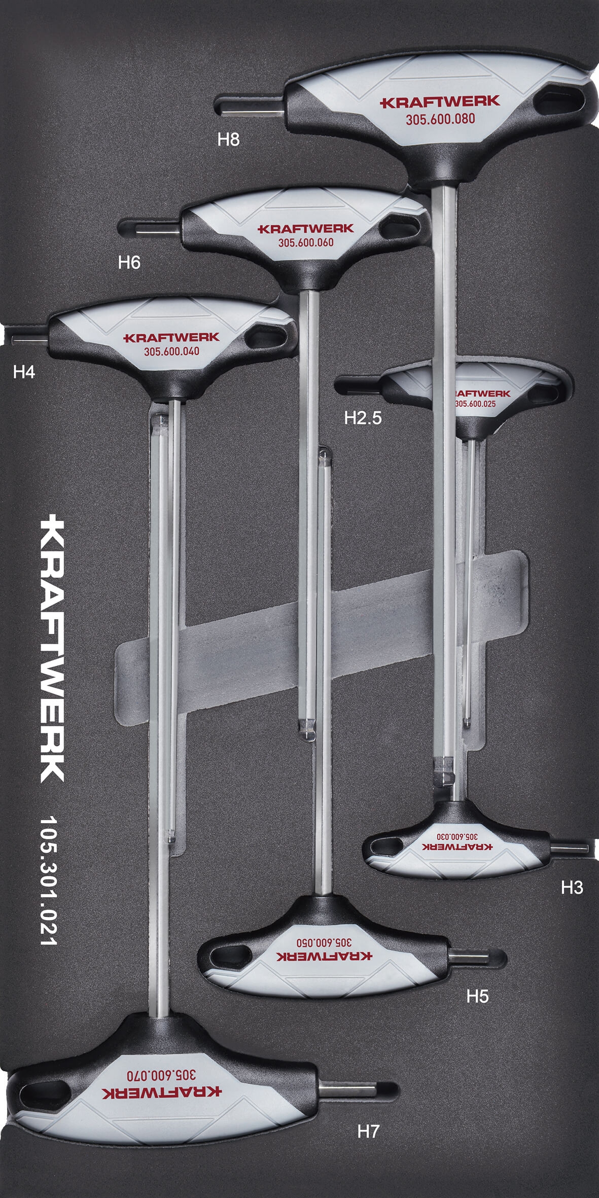 T-Griff Innensechskant Kugelkopf 7-tlg. 20x40 Einlage