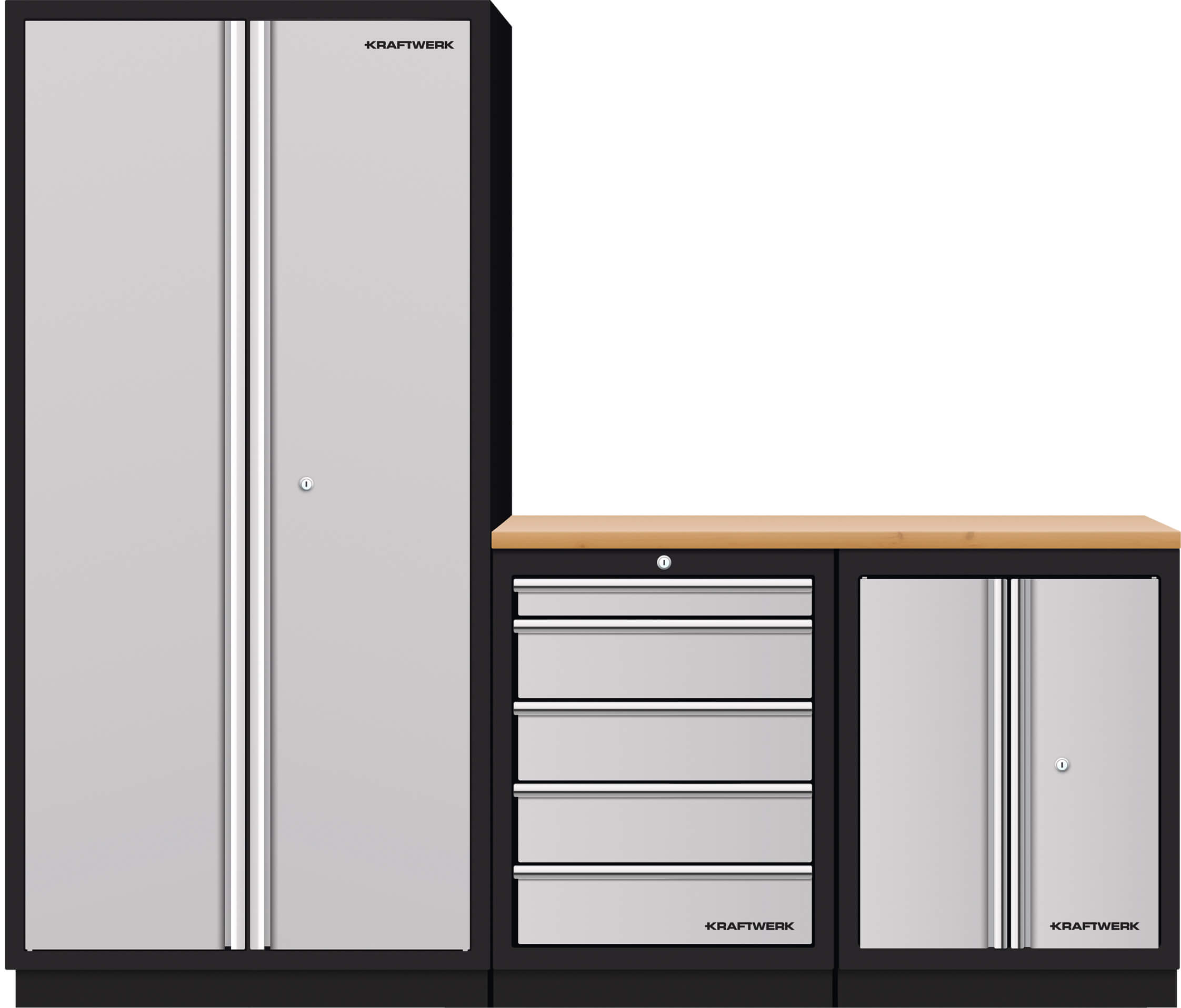 Mobilio 3er Kombi Hochschrank 2, Buche