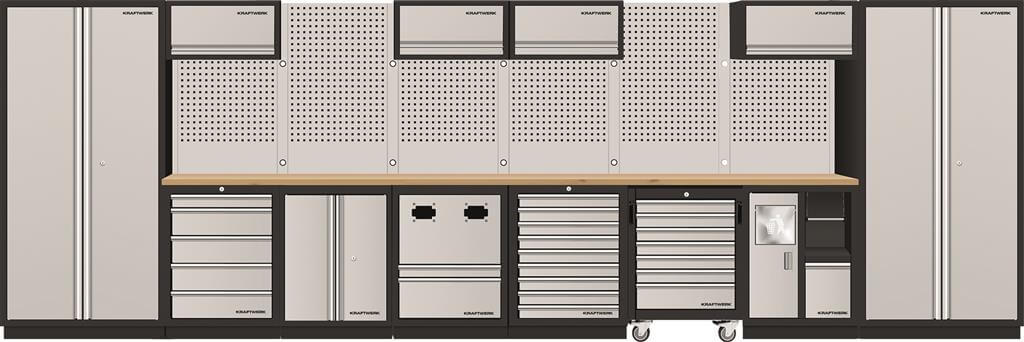 Mobilio 8er Kombi Werkstatt-Schrankwand Multiplex