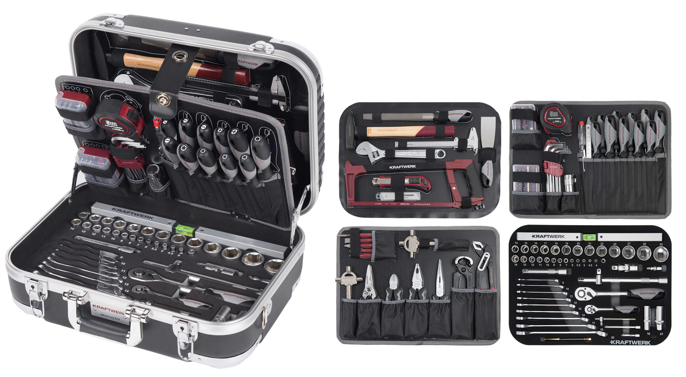 Werkzeugkoffer B100, ABS, 1/4" + 1/2", 170 tlg.