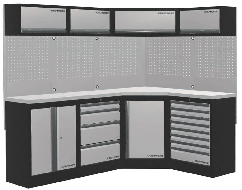 Mobilio 4er Kombi Werkstatt-Schrankwand Multiplex