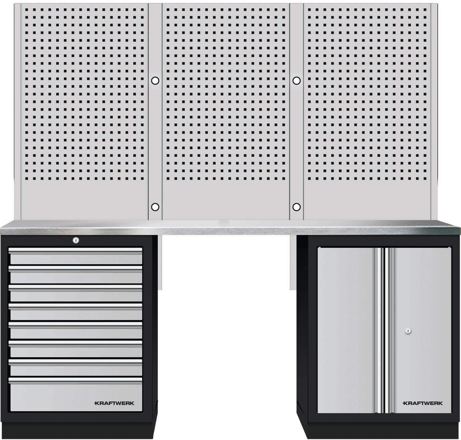 Mobilio 2er Kombi mit Lochwand, inox