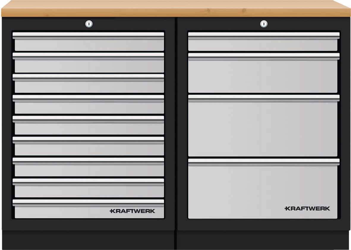 Mobilio 2er Kombi, Buche Multiplex, 4 & 9 Schubladen