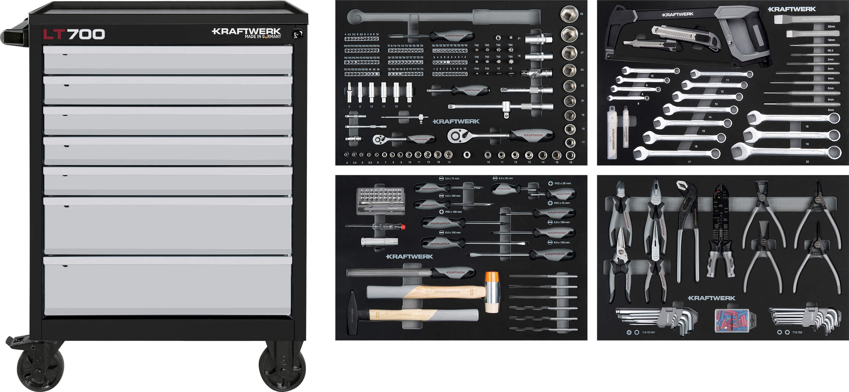 LT LINE Werkstattwagen LT 700, 7 Schubladen, 337-tlg.