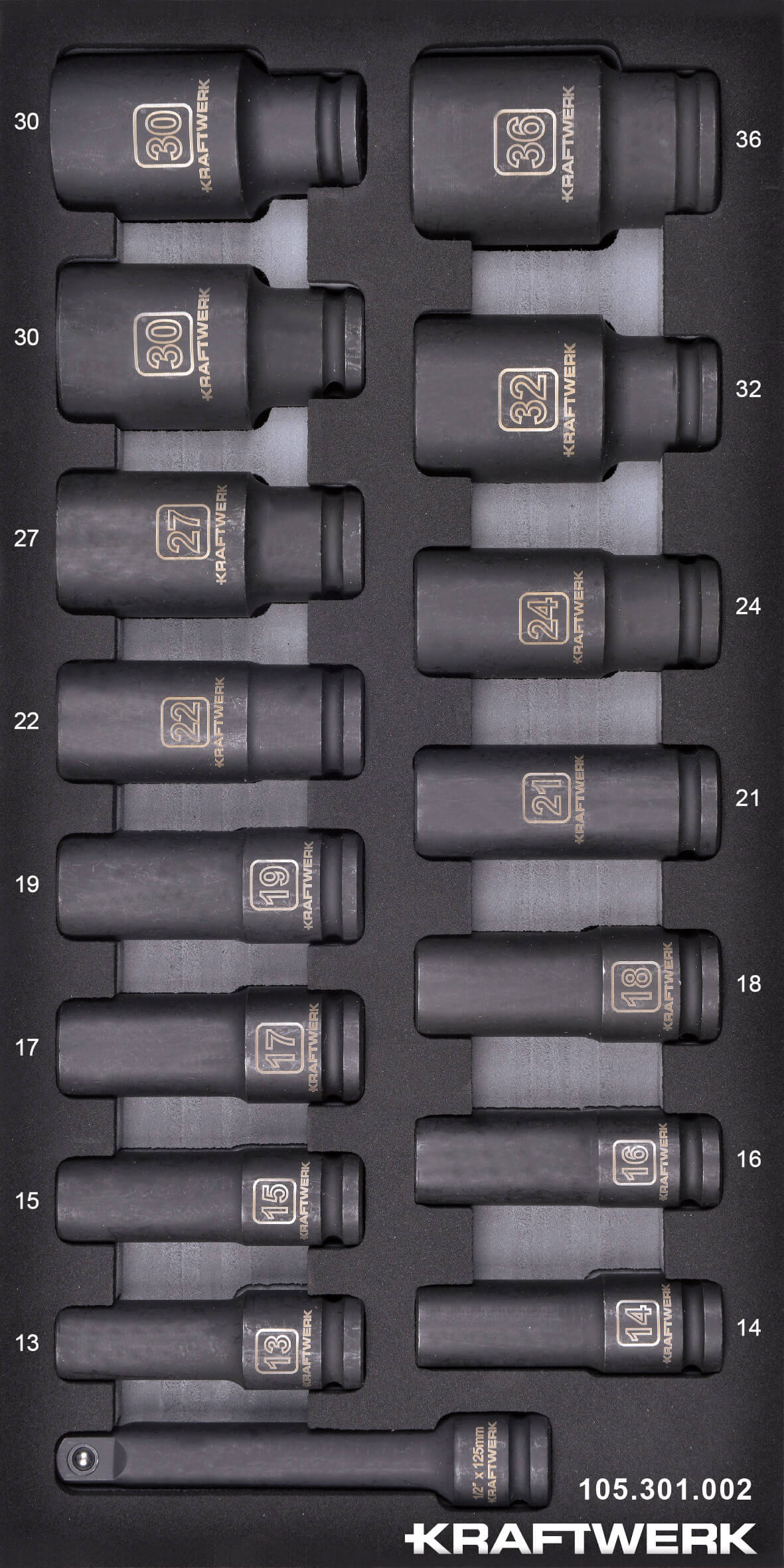 1/2'' Schlag Steckschlüsseleinsatz lang 16-tlg. 20x40 Inlay