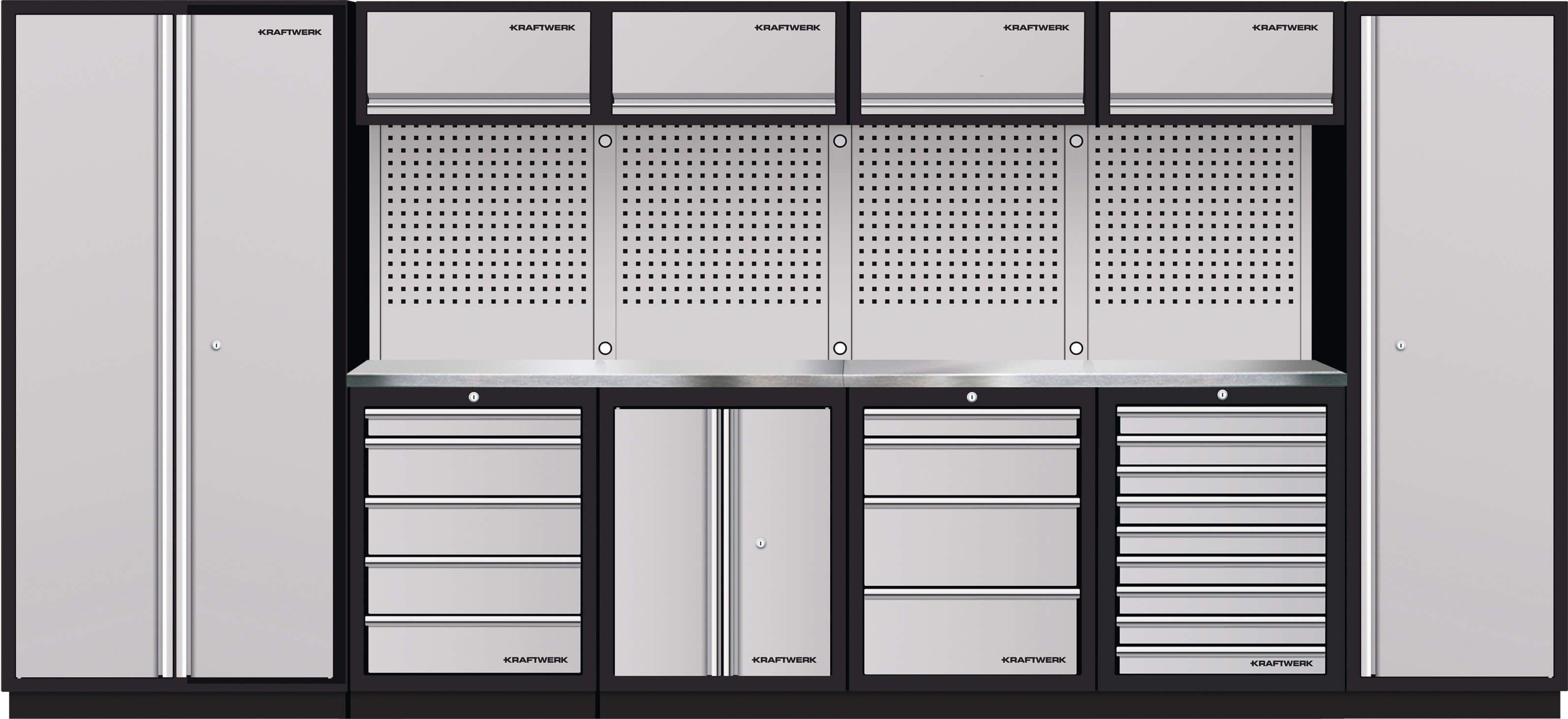 Mobilio 6er Kombi, Flügeltür, Hochschrank,inox