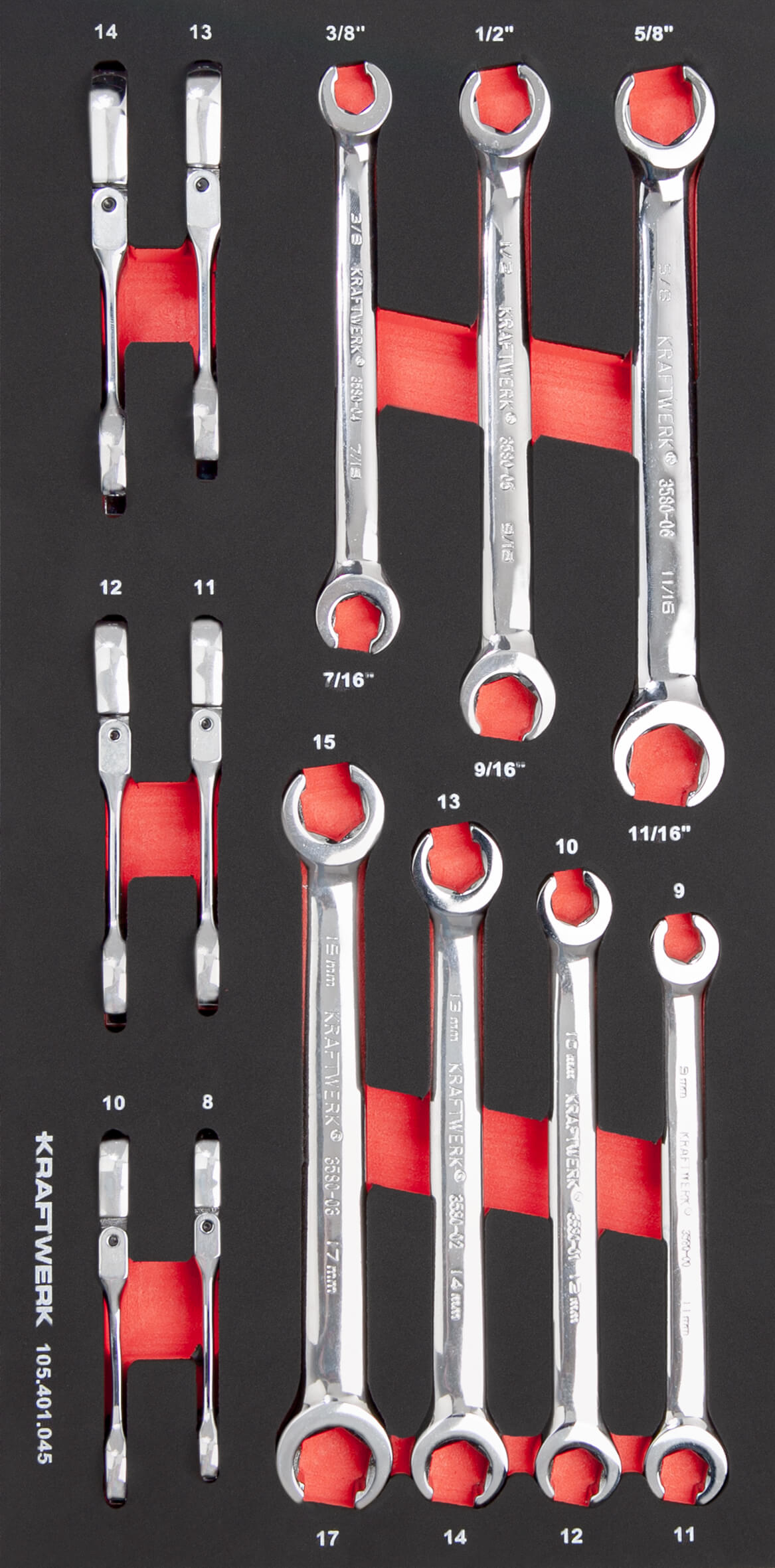 PRO LINE EVA3 offene Doppelringschlüssel 20x40 13-tlg.