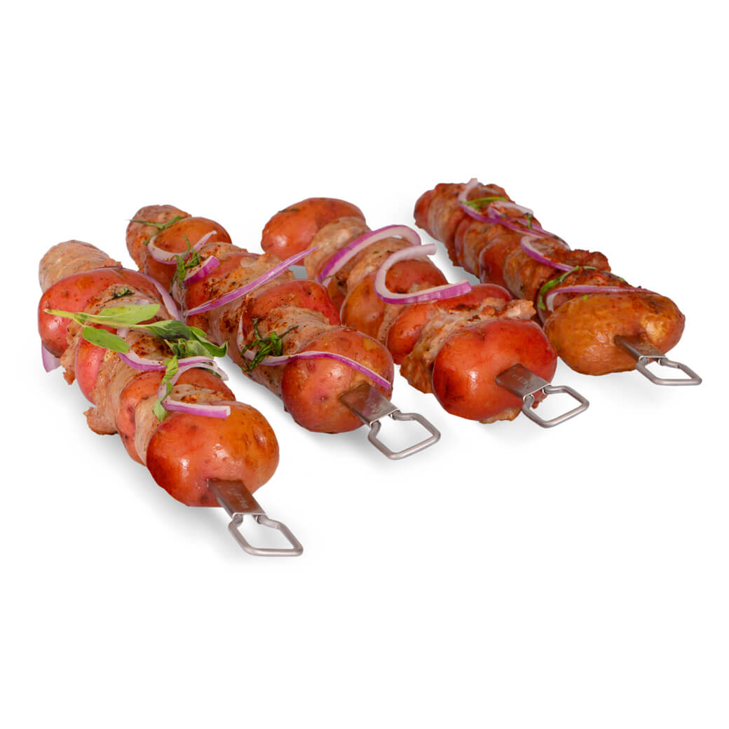 Edelstahl Doppelspiess-Set