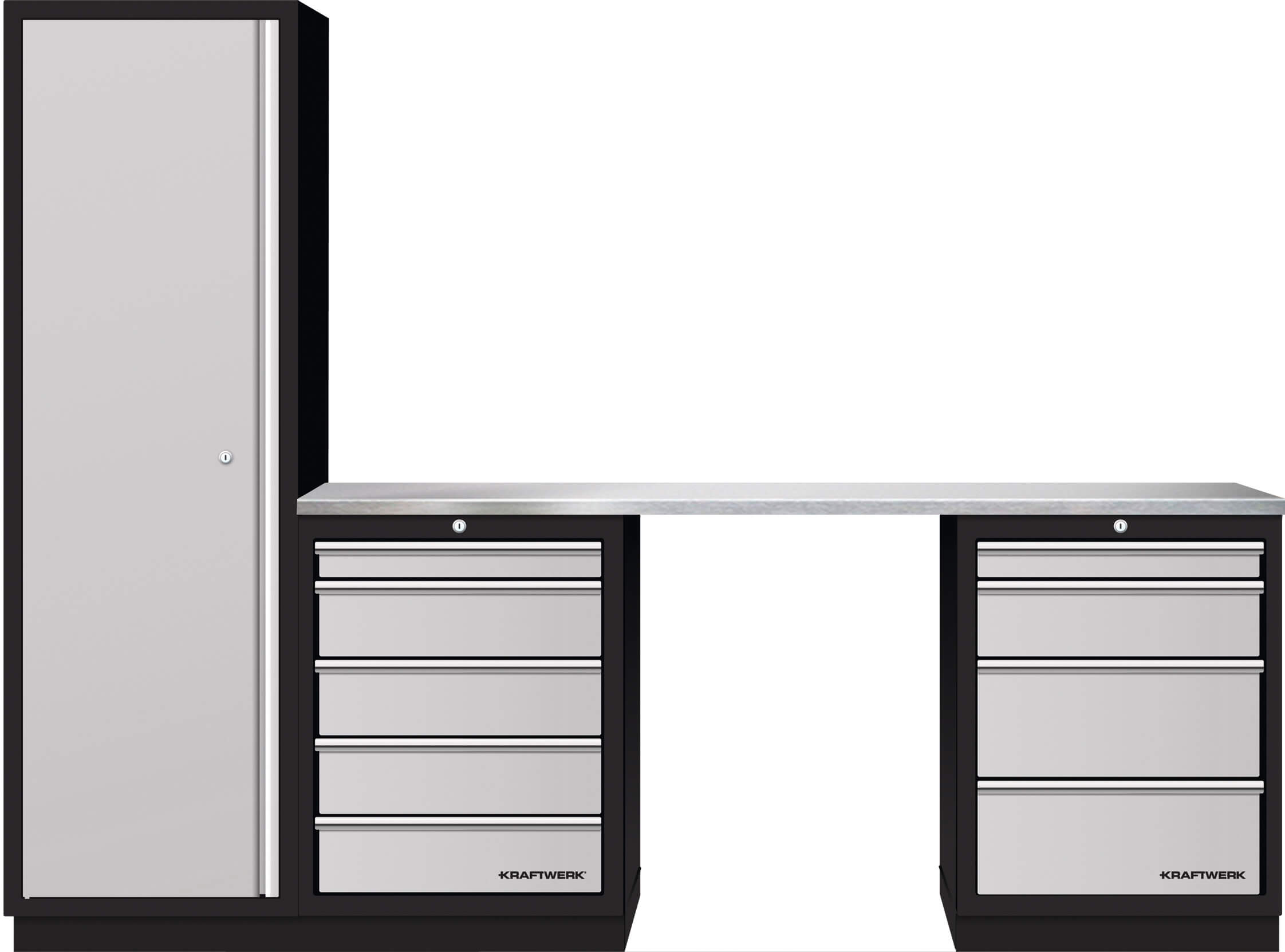 Mobilio 3er Kombi, Hochschrank, inox