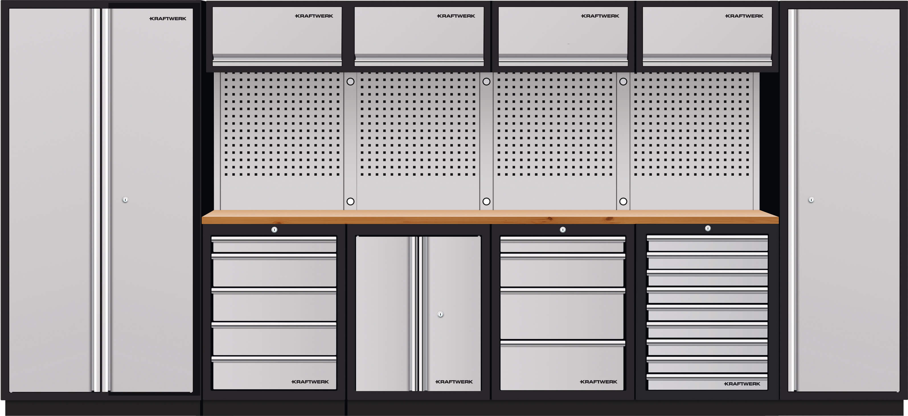 Mobilio 6er Kombi, Flügeltür, Hochschrank, Buche