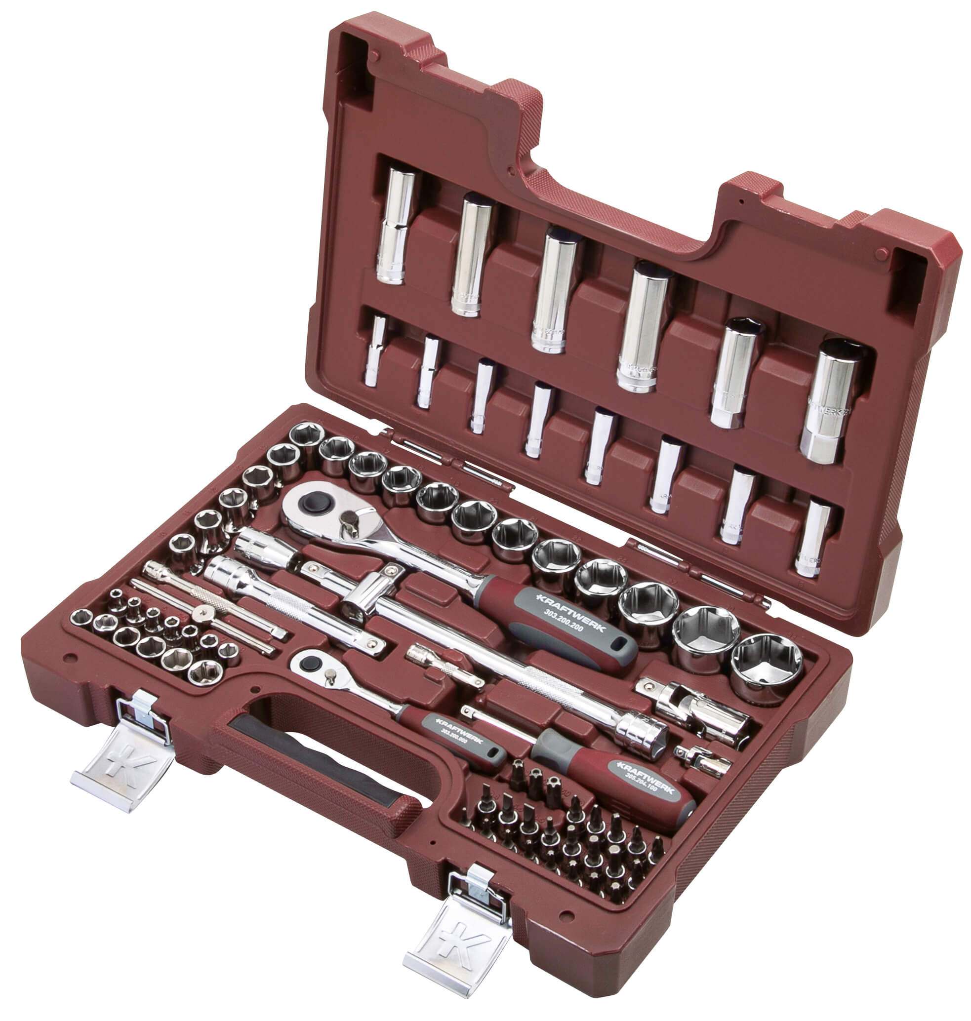 Steckschlüssel-Satz, 1/4"+1/2", 80-tlg.