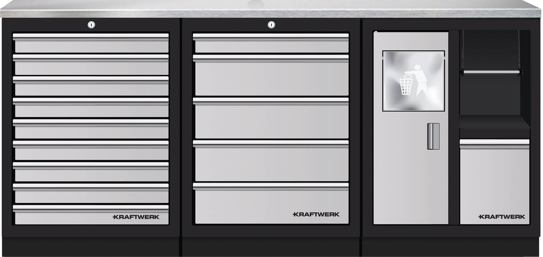 Mobilio 3er Kombi Eimer, Buche Multiplex