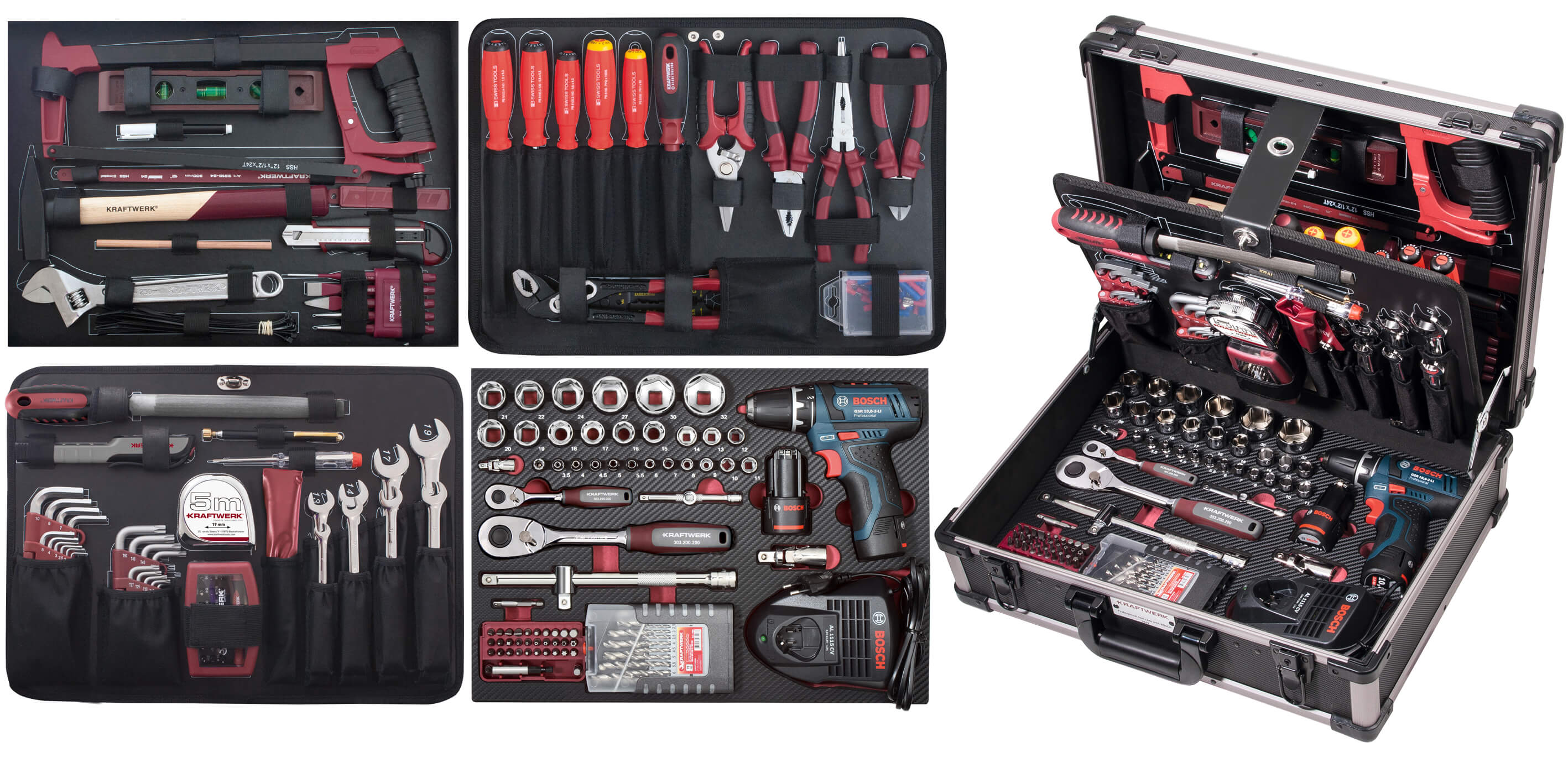 Profi-Alu-Werkzeugkoffer KW/Bosch 264-tlg.