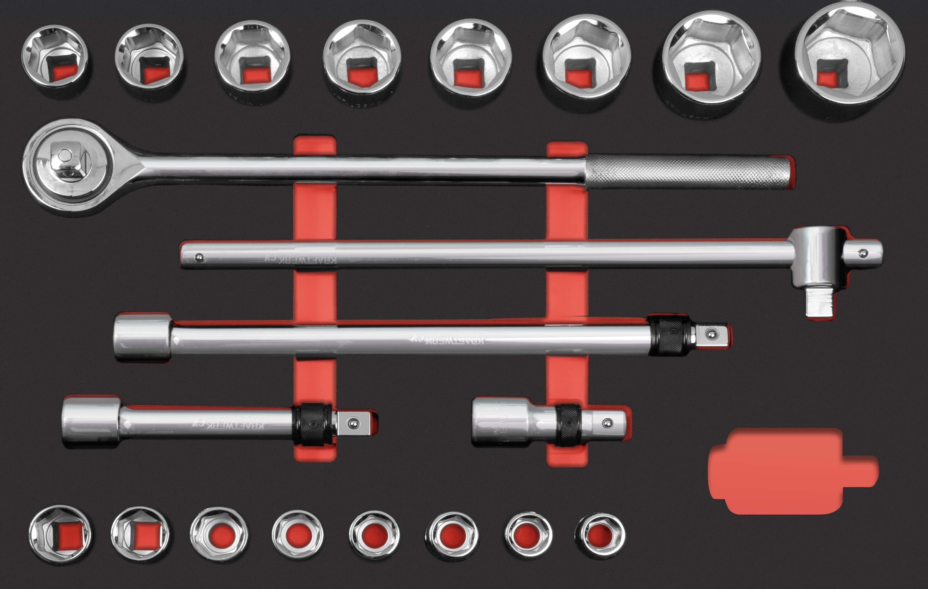 PRO LINE EVA 3/4" Steckschlüssel-Einlage 60x40 cm 21-tlg.