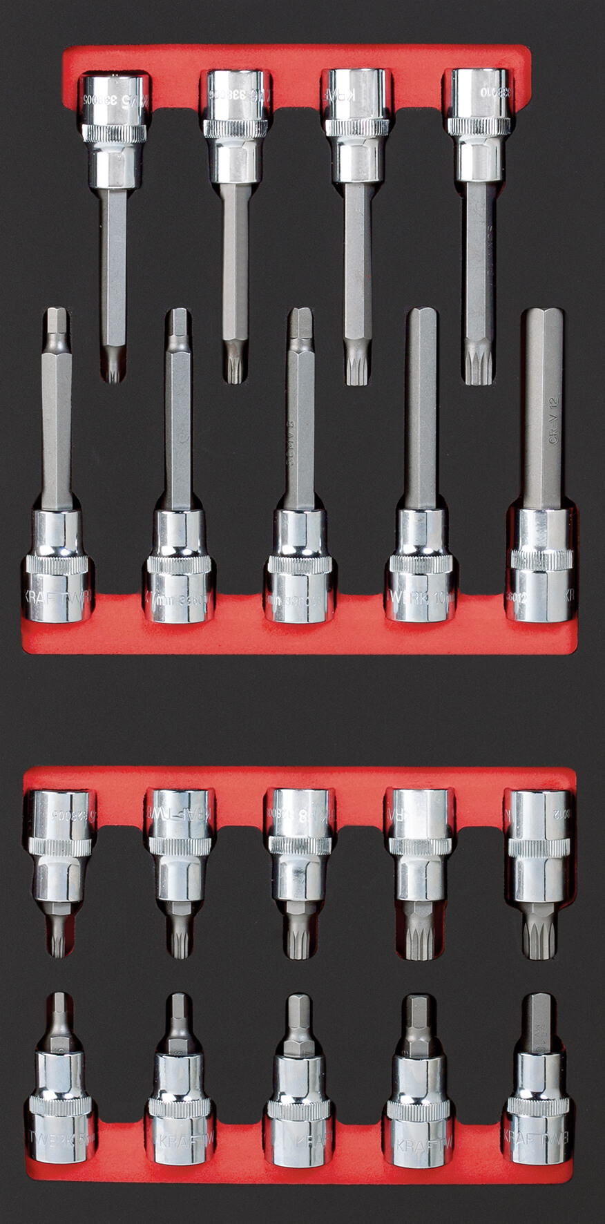 Bit-Steckschlüsselsatz 1/2" 19-tlg. 20x40 Einlage