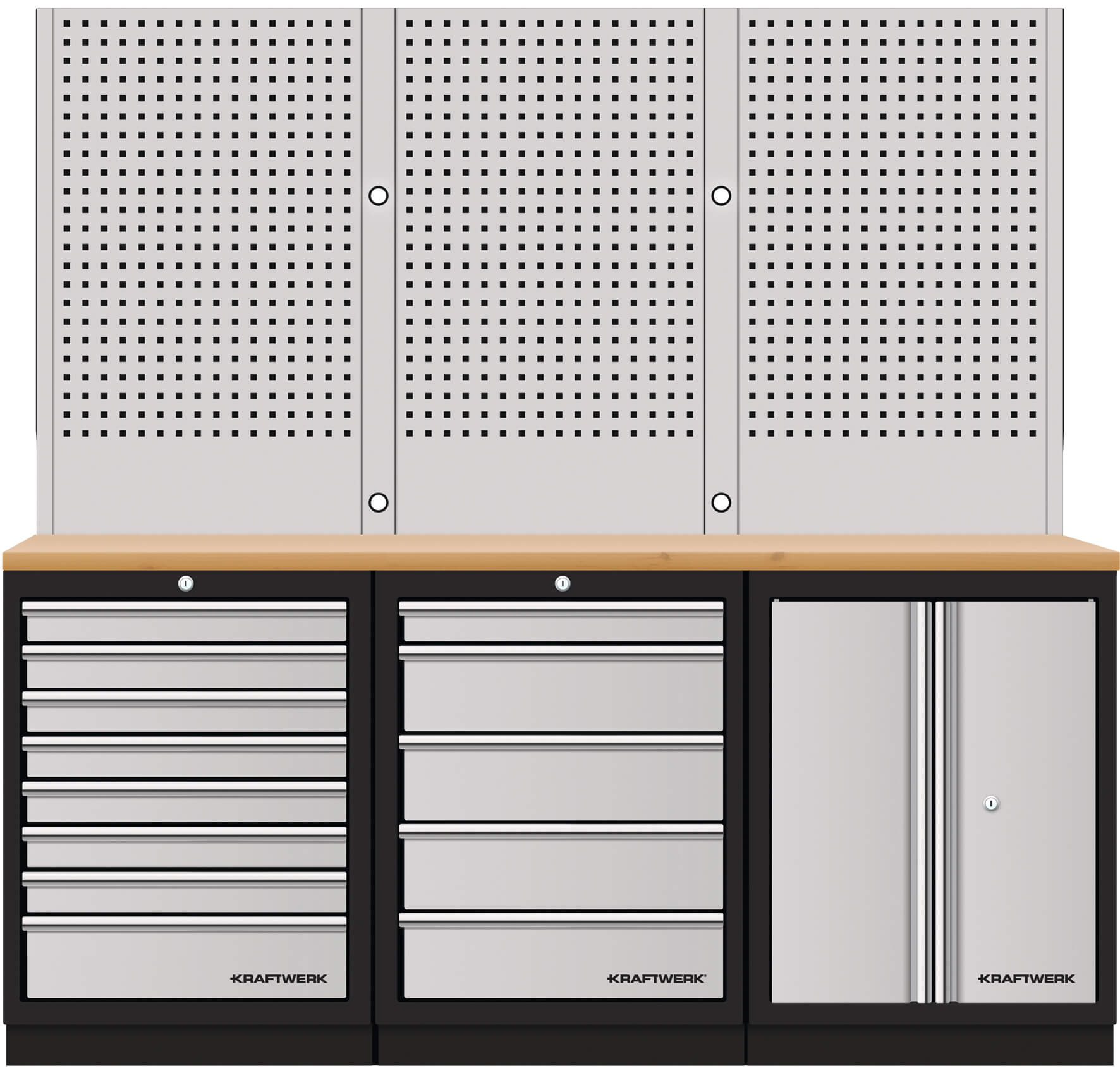 Mobilio 3er Kombi Lochwand Buche
