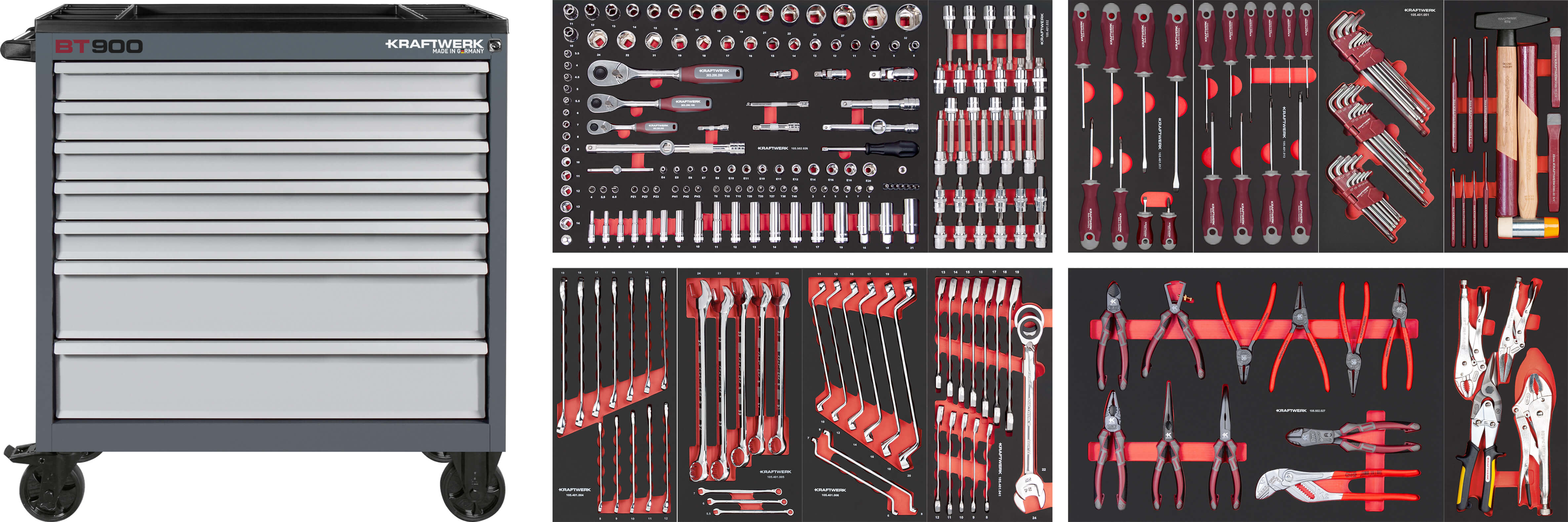 BT LINE Werkstattwagen BT900, 7 Schubladen 278-tlg.