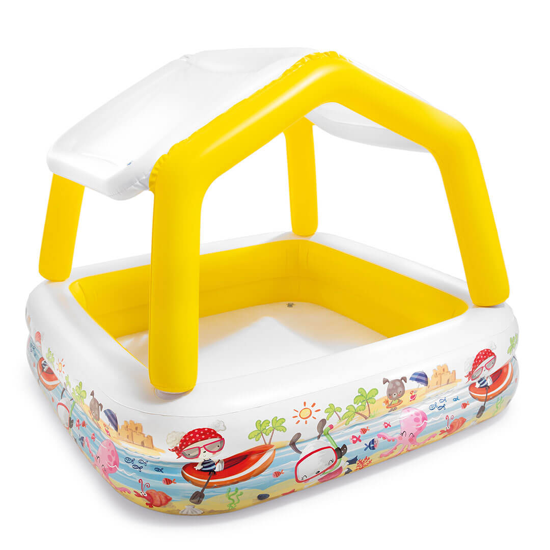 Kinderpool mit Sonnendach | 157 x 157 x 122cm