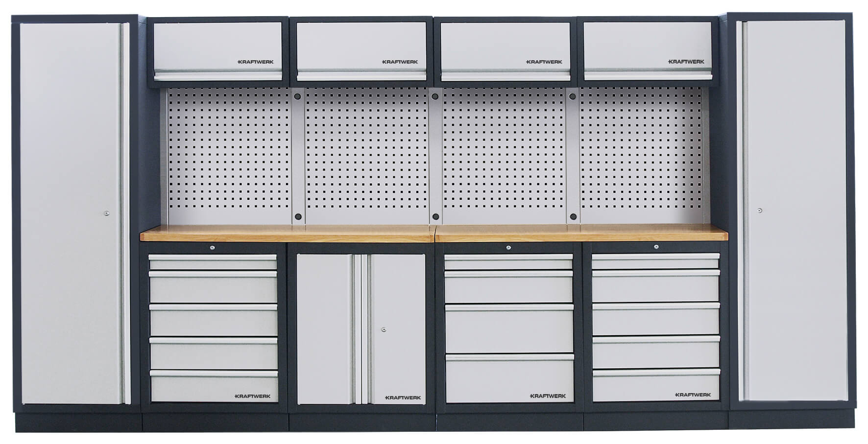 6-Element-Schrankw. mit Lochwand, Buche