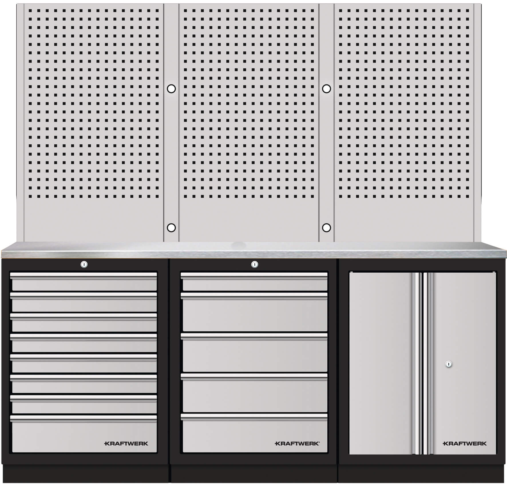 Mobilio 3er Kombi Lochwand inox